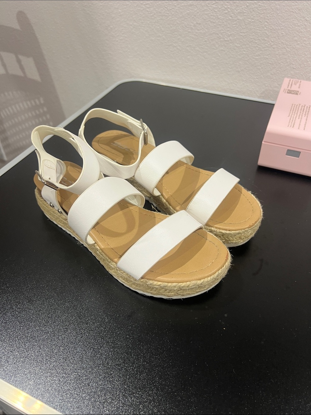 Soda White Strappy Espadrille Sandals for Kids